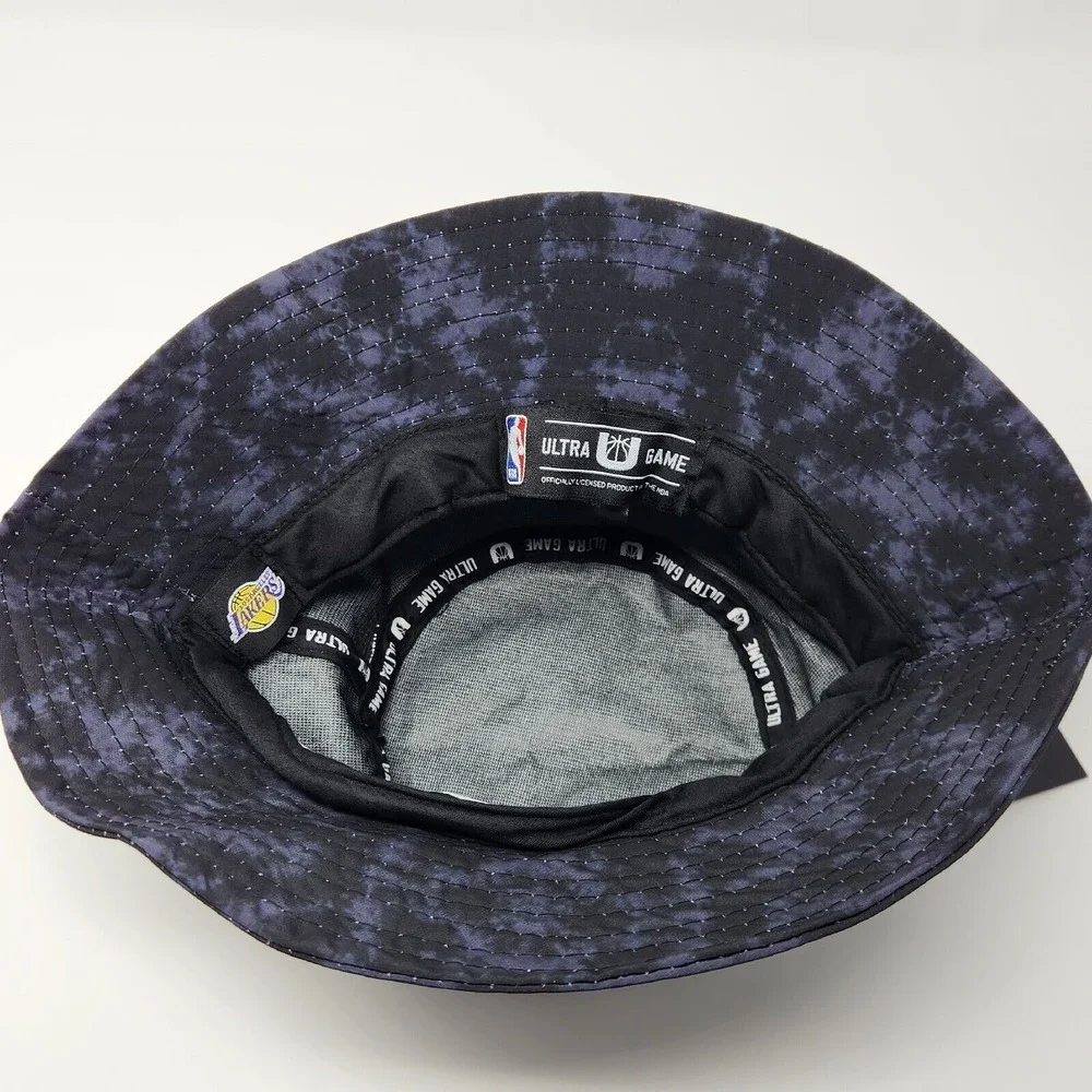Los Angeles LA Lakers Bucket‎ Hat Tie Dye Black Blue One Size Fits NBA Official
